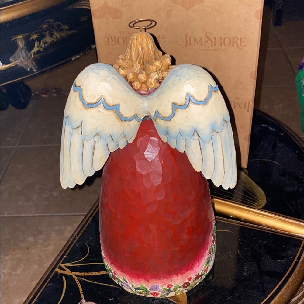 Jim Shore Christmas Angel Figurine with Red and Blue Accents Joy of Christmas Mo - Picture 5 of 7